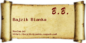 Bajzik Bianka névjegykártya